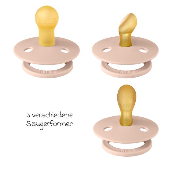 Bibs Schnuller Probierset Try-it Collection 3er Pack Colour Latex - Blush - Gr. 0-6 M
