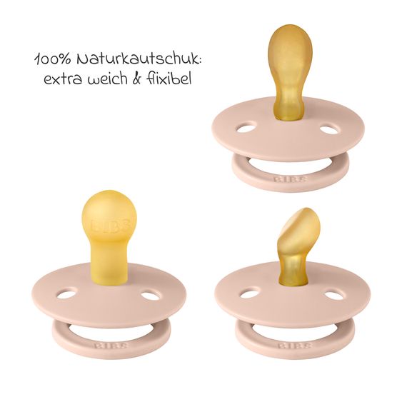 Bibs Schnuller Probierset Try-it Collection 3er Pack Colour Latex - Blush - Gr. 0-6 M