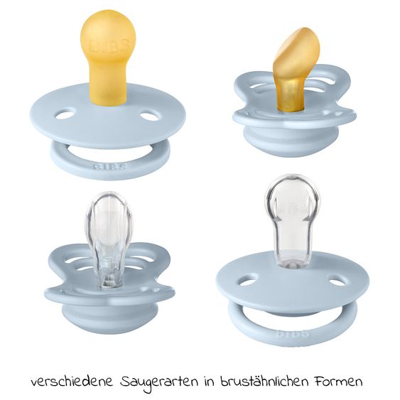 Bibs Schnuller Probierset - Try-it Collection 4er Pack - Baby Blue - Gr. 0-6 M