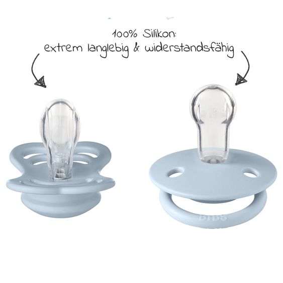 Bibs Schnuller Probierset - Try-it Collection 4er Pack - Baby Blue - Gr. 0-6 M