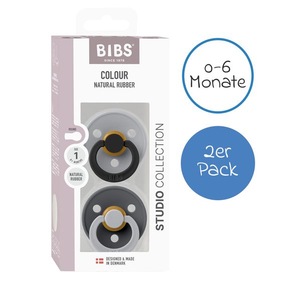 Bibs Succhietto Studio Colour 2er Pack - Fusion - Cloud Iron Mix - Gr. 0-6 M