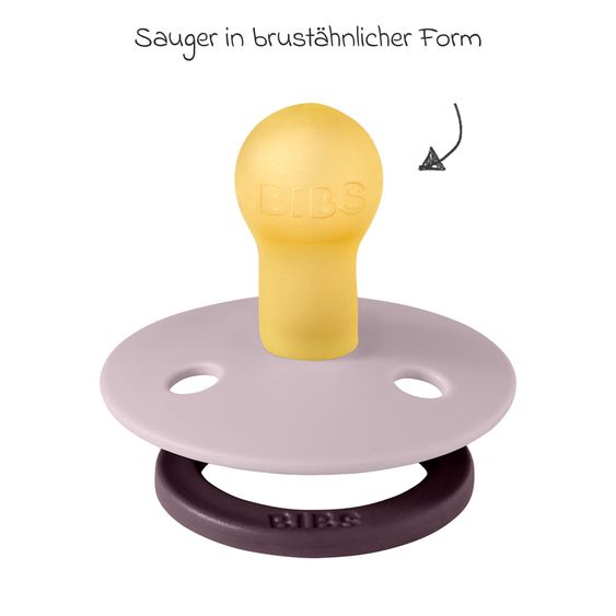 Bibs Schnuller Studio Colour 2er Pack - Fusion - Dusky Lilac Plum Mix - Gr. 0-6 M