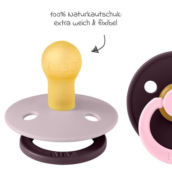 Bibs Schnuller Studio Colour 2er Pack - Fusion - Dusky Lilac Plum Mix - Gr. 0-6 M