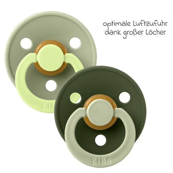 Bibs Pacifier Studio Colour 2-Pack - Fusion - Sage Hunter Green Mix - Gr. 0-6 M