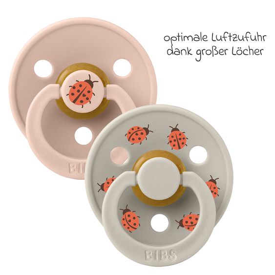 Bibs Schnuller Studio Colour 2er Pack - Ladybug - Blush Mix - Gr. 0-6 M