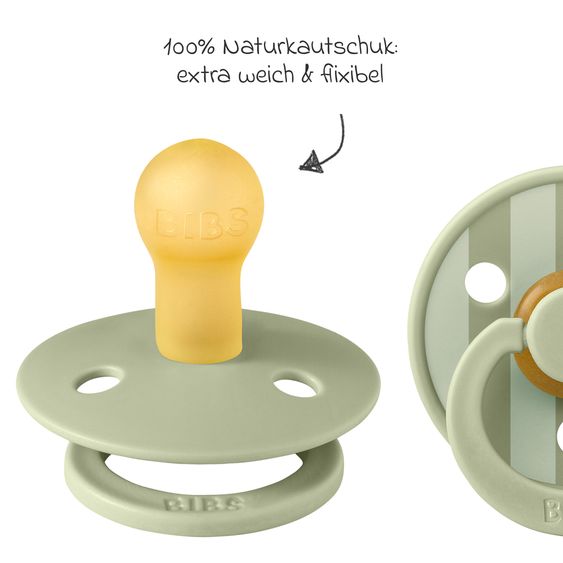 Bibs Pacifier Studio Colour 2-Pack - Pin - Sage Mix - Gr. 0-6 M