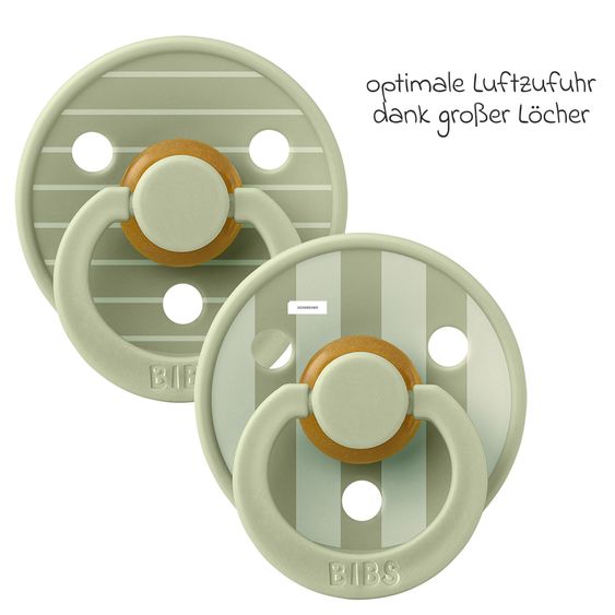 Bibs Pacifier Studio Colour 2-Pack - Pin - Sage Mix - Gr. 0-6 M