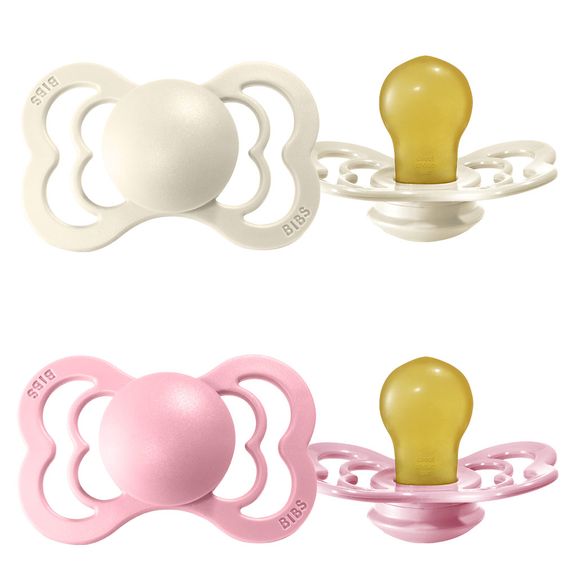 Bibs Schnuller - Supreme - Naturkautschuk - Ivory / Baby Pink - Gr. 6-36 M