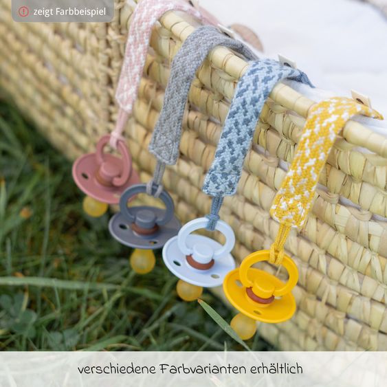 Bibs Schnullerband Pacifier Braid - Mustard / Ivory / Cloud