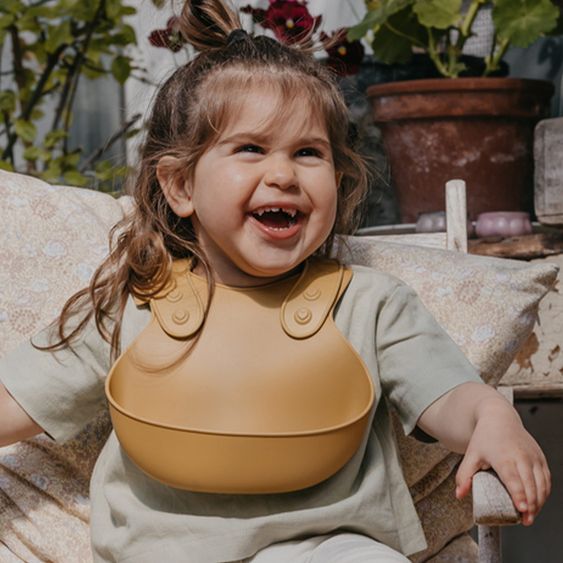 Bibs Silikon-Lätzchen Dinner Bib - Mustard
