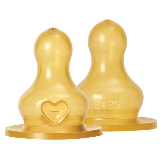 Bibs Trinksauger 2er Pack Latex Bottle Nipple - langsamer Nahrungsfluss