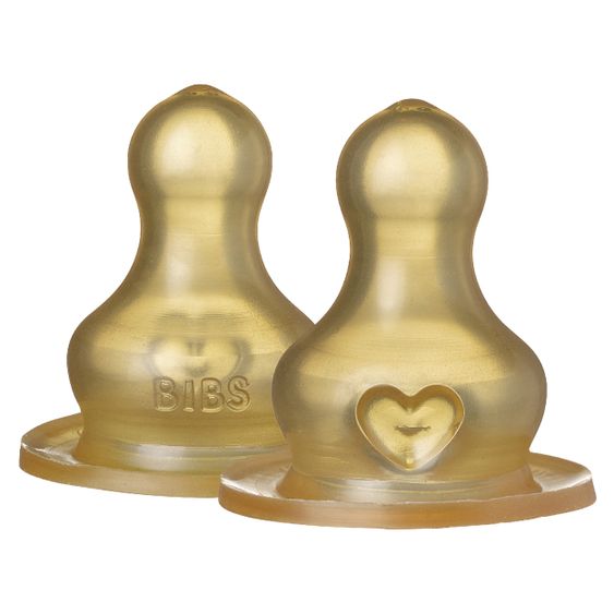 Bibs Trinksauger 2er Pack Latex Bottle Nipple - langsamer Nahrungsfluss