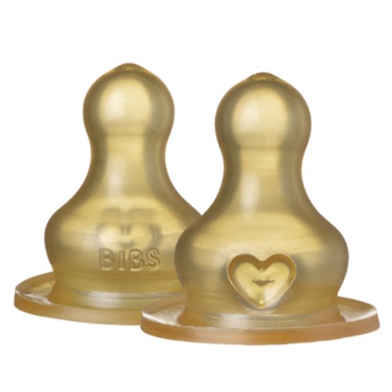 Bibs Trinksauger 2er Pack Latex Bottle Nipple - schneller Nahrungsfluss