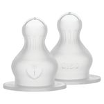 Teat 2-pack silicone bottle nipple - slow food flow