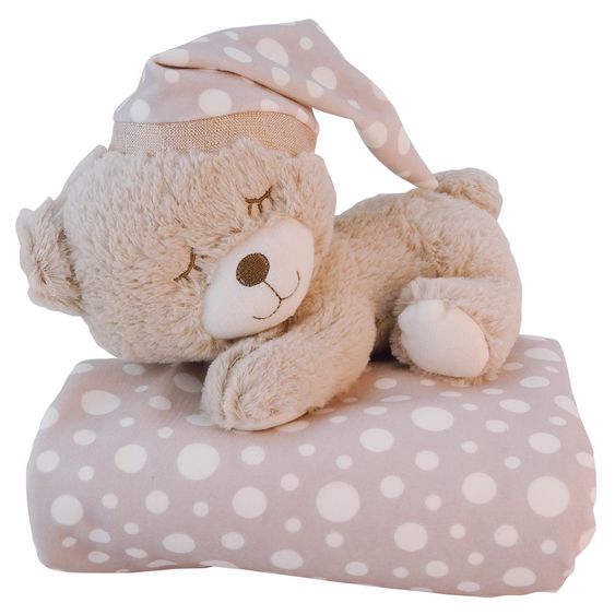 Bieco Set 2 pezzi coperta + peluche 75 x 100 cm - Orso Petti