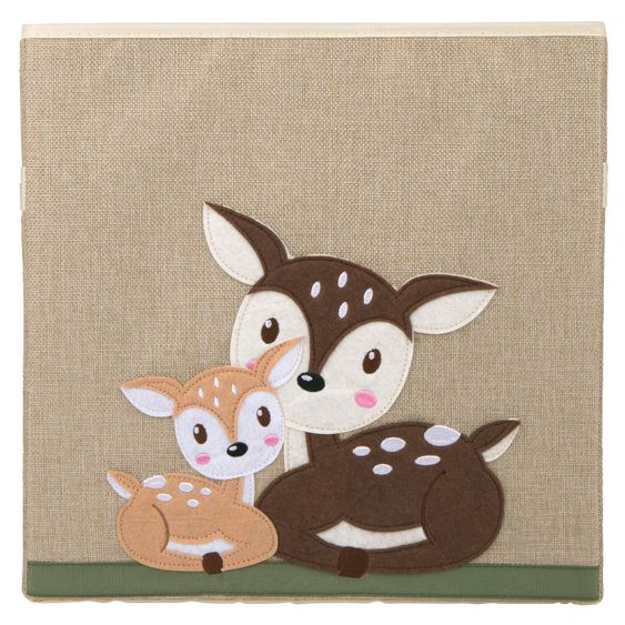 Bieco Aufbewahrungskiste / Staubox Klein 32 x 32 x 32 cm - Rehe