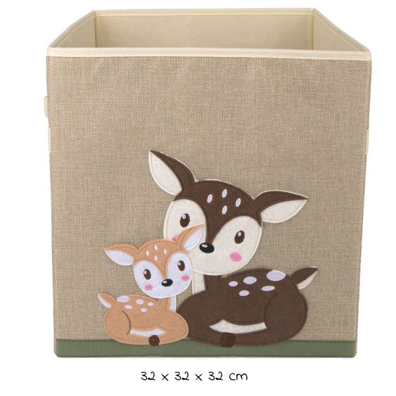 Bieco Aufbewahrungskiste / Staubox Klein 32 x 32 x 32 cm - Rehe