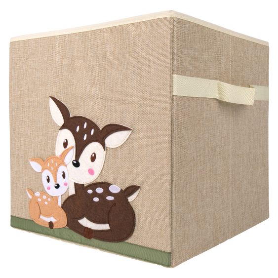 Bieco Aufbewahrungskiste / Staubox Klein 32 x 32 x 32 cm - Rehe