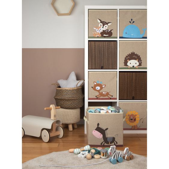 Bieco Aufbewahrungskiste / Staubox Klein 32 x 32 x 32 cm - Rehe