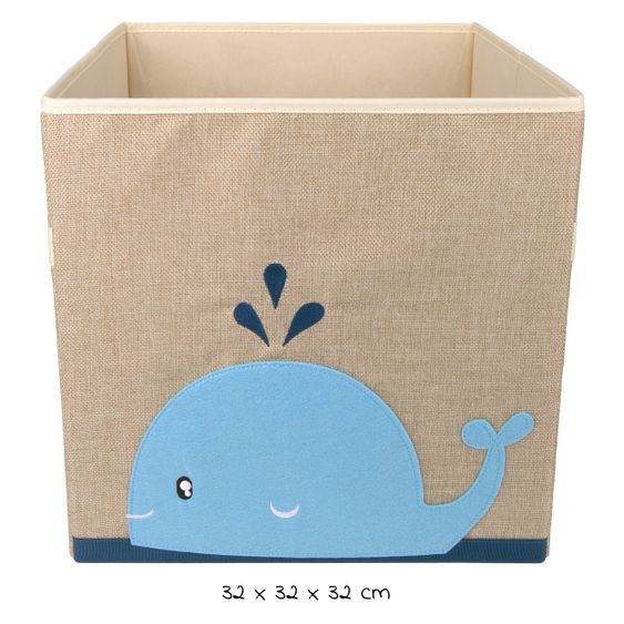 Bieco Aufbewahrungskiste / Staubox Klein 32 x 32 x 32 cm - Wal