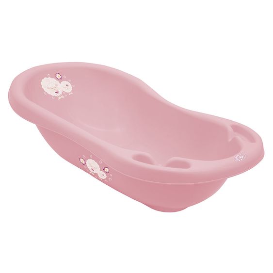 Bieco Baby-Badewanne 84 cm - Schäfchen - Altrosa