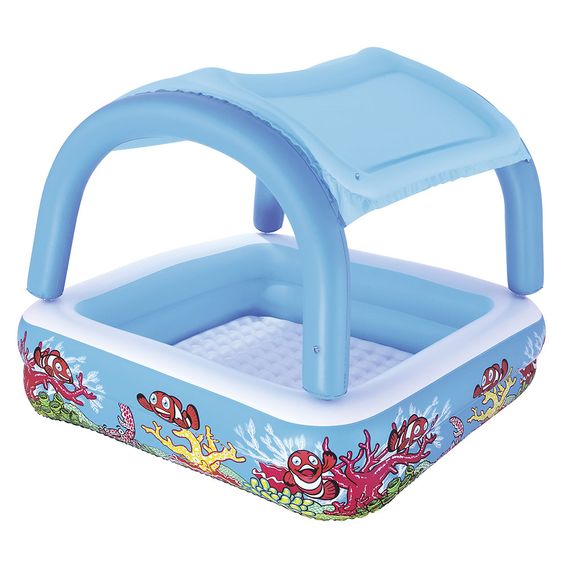 Bieco Baby-Pool mit Sonnenschutz-Dach 147 x 147 cm - Blau