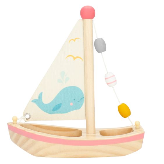 Bieco Badespielzeug Holz Segelschiff