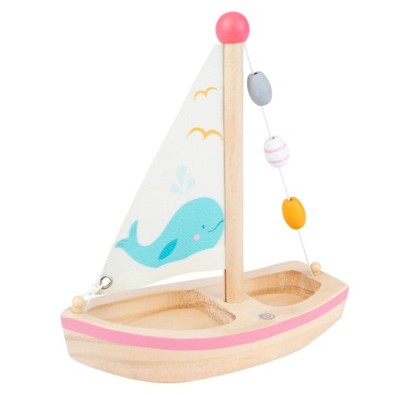 Bieco Badespielzeug Holz Segelschiff