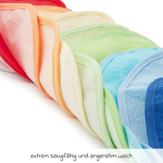 Bieco Klett-Lätzchen 10er Pack Frottee mit Folienrückseite