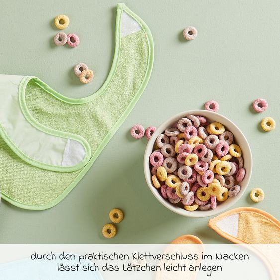 Bieco Klett-Lätzchen 10er Pack Frottee mit Folienrückseite