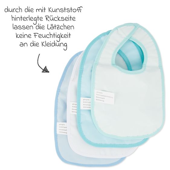 Bieco Klett-Lätzchen 4er Pack - Blau