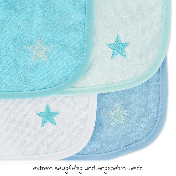 Bieco Klett-Lätzchen 4er Pack - Blau