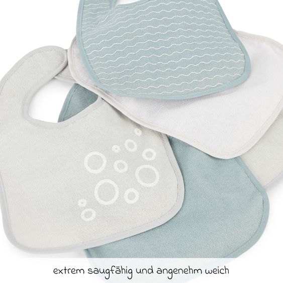 Bieco Klett-Lätzchen 5er Pack - Grau