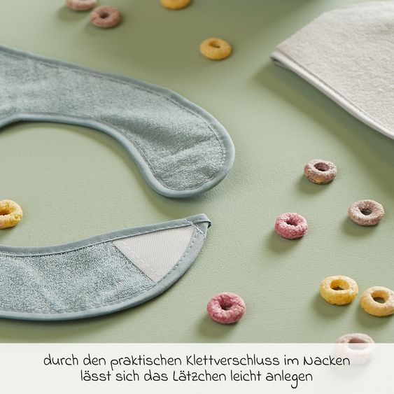 Bieco Klett-Lätzchen 5er Pack - Grau