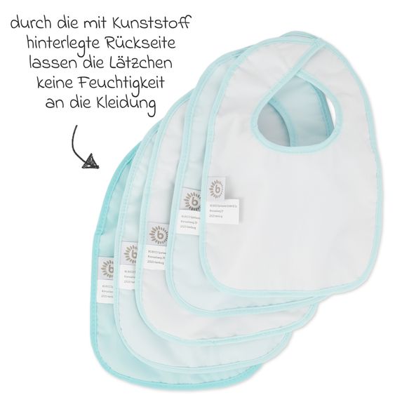 Bieco Klett-Lätzchen 5er Pack - Mint