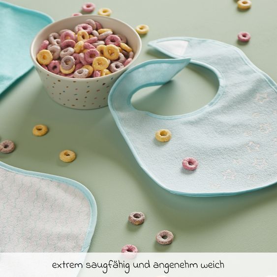 Bieco Klett-Lätzchen 5er Pack - Mint