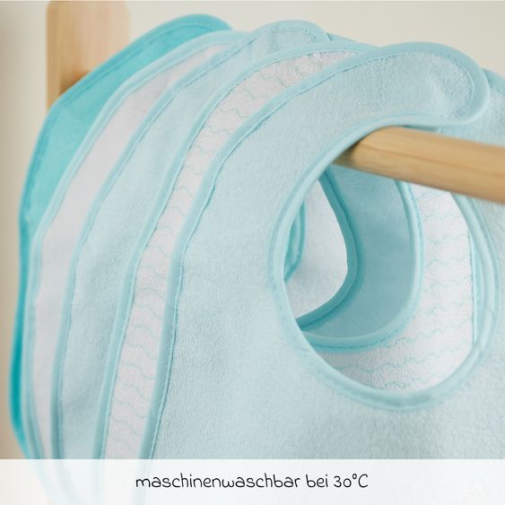 Bieco Klett-Lätzchen 5er Pack - Mint