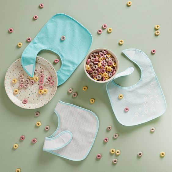 Bieco Klett-Lätzchen 5er Pack - Mint