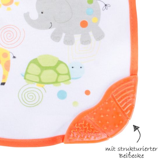 Bieco Klett-Lätzchen mit Beißecke & Folienrückseite - Zoo