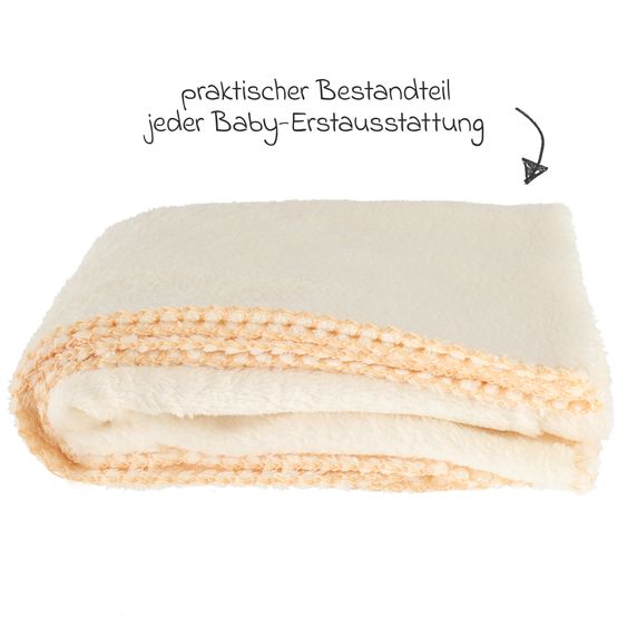 Bieco Kuscheldecke Flausch 70 x 100 cm - Uni Ecru