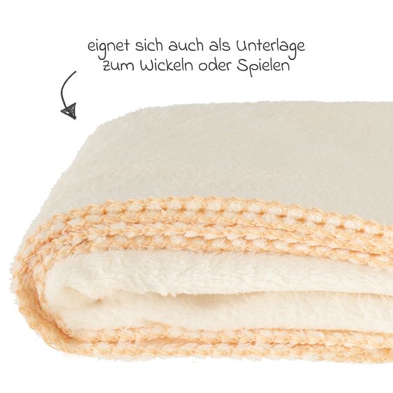 Bieco Kuscheldecke Flausch 70 x 100 cm - Uni Ecru