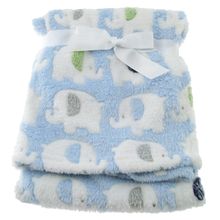 Coperta di coccole in pile 75 x 90 cm - Elefanti blu