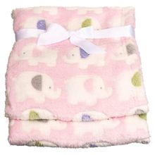 Coperta di coccole in pile 75 x 90 cm - Elefanti rosa