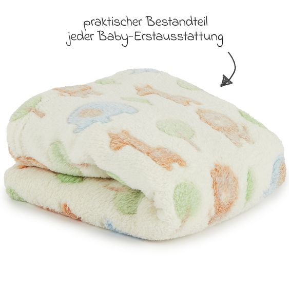 Bieco Kuscheldecke Flausch 75 x 90 cm - Zoo Beige