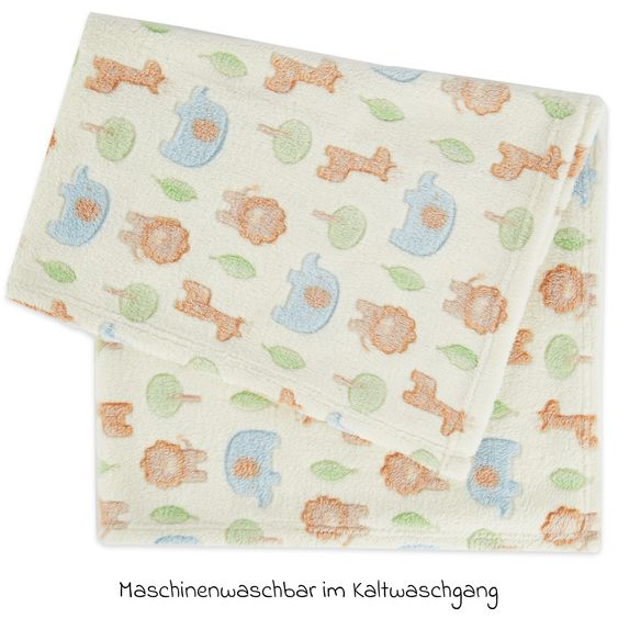 Bieco Kuscheldecke Flausch 75 x 90 cm - Zoo Beige