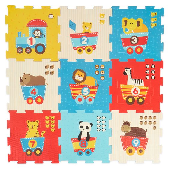 Bieco Puzzle mat 18 pcs - animal train