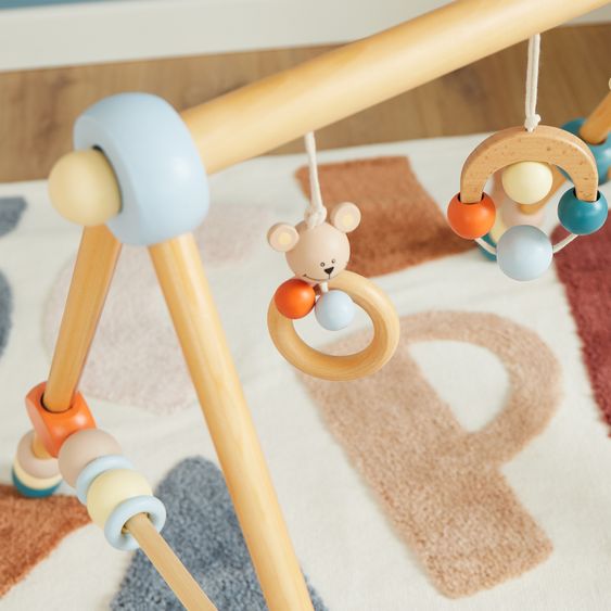 Bieco Spiel-Trapez Baby-Gym aus Holz höhenverstellbar - Bär