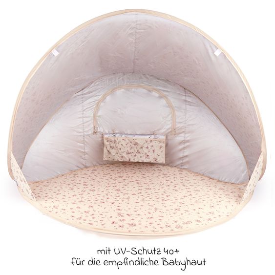 Bieco Play tent / beach shell with UV protection 40+ - Vintage Flowers