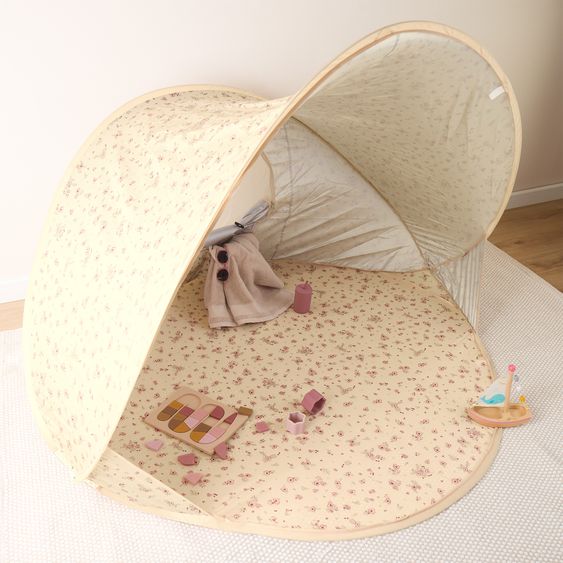 Bieco Play tent / beach shell with UV protection 40+ - Vintage Flowers