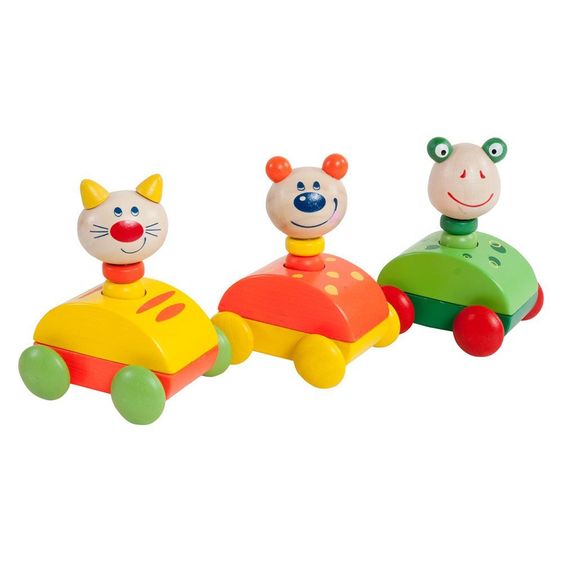 Bieco Spielzeugauto aus Holz mit Hupe - verschiedene Designs